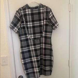 Plaid Black and White Women's Dress